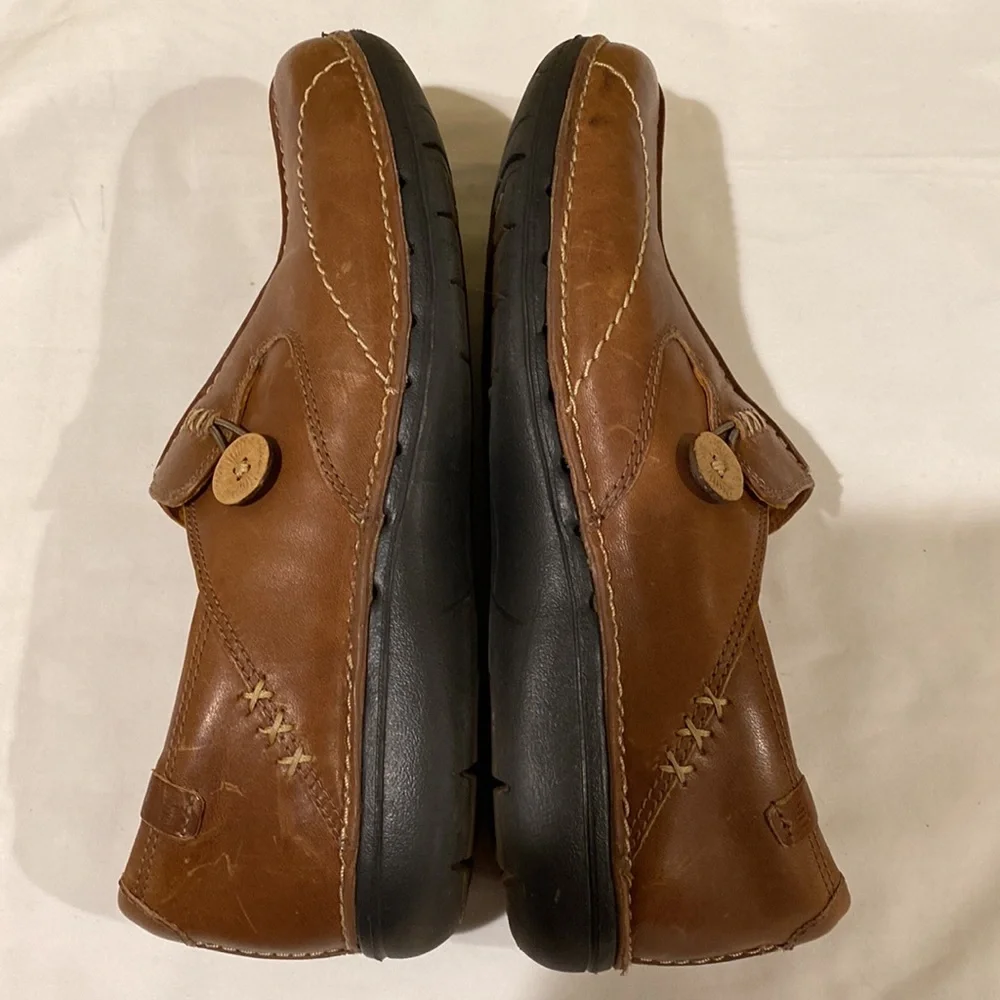 Clarks Structured Brown Leather Loafers Size 9N